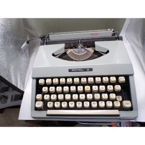 Vintage Royal Signet Portable Manual Typewriter Grey with‎ Hard Case Japan MCM